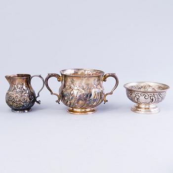 FOUR SILVER OBJECTS, England 18th-20th century.