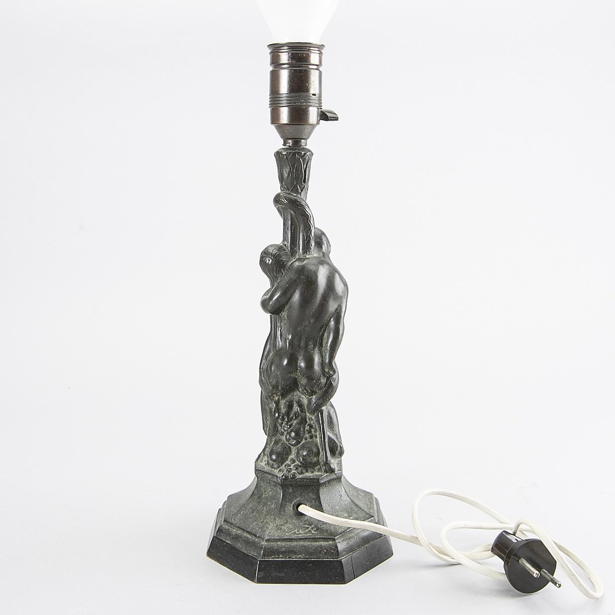 Axel Gute, a bronze table lamp, 1920's.