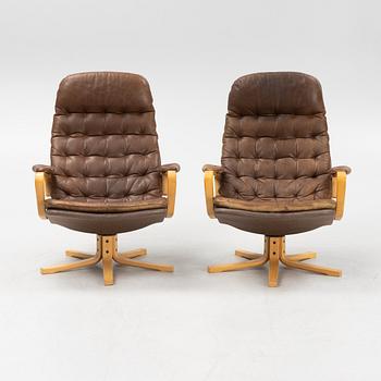 Sam Larsson, a pair of 'Mona Roto' armchairs, Dux, 1970's.