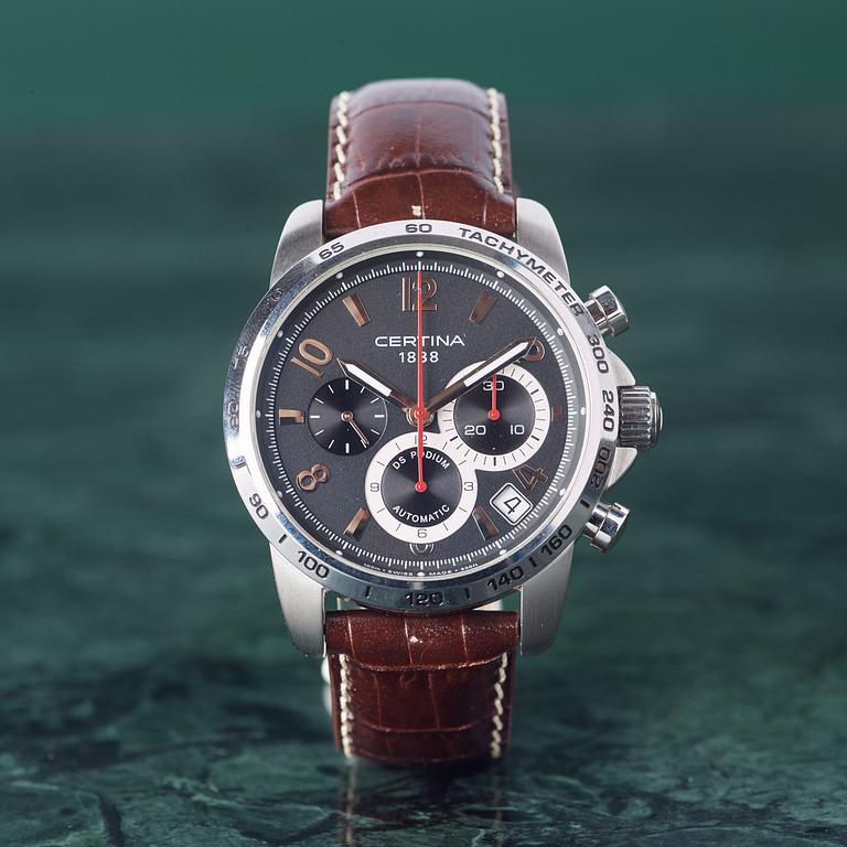 CERTINA, DS Podium, "Tachymeter", kronograf, armbandsur, 44 mm,