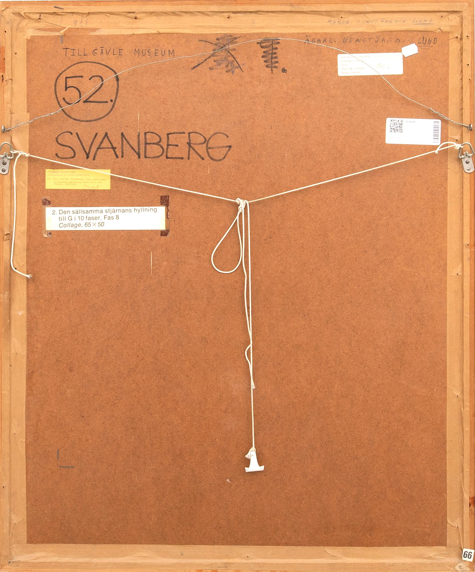 Max Walter Svanberg, "The Strange Star's Tribute to G in Phases. Phase 8".