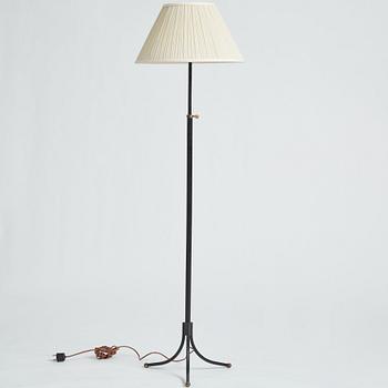 Josef Frank, a nr 2326 brass and black lacquered floor light, Svenskt Tenn, Sweden 1930-40's.