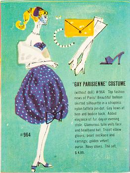 Barbiekläder, vintage "Gay Parisienne", Mattel 1959.