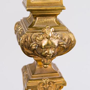A pair of bronze candelabra from the latter half of the 19th Century.