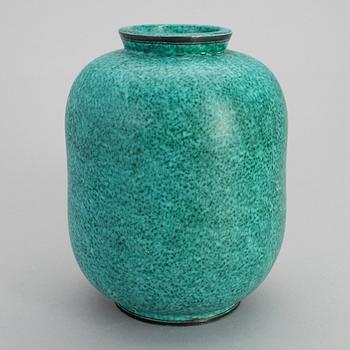 A WILHELM KÅGE stoneware vase, "Argenta" Gustavsberg.