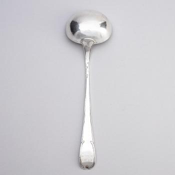 A Swedish silver soup ladel, mark of Lars Boye, Stockholm 1766.