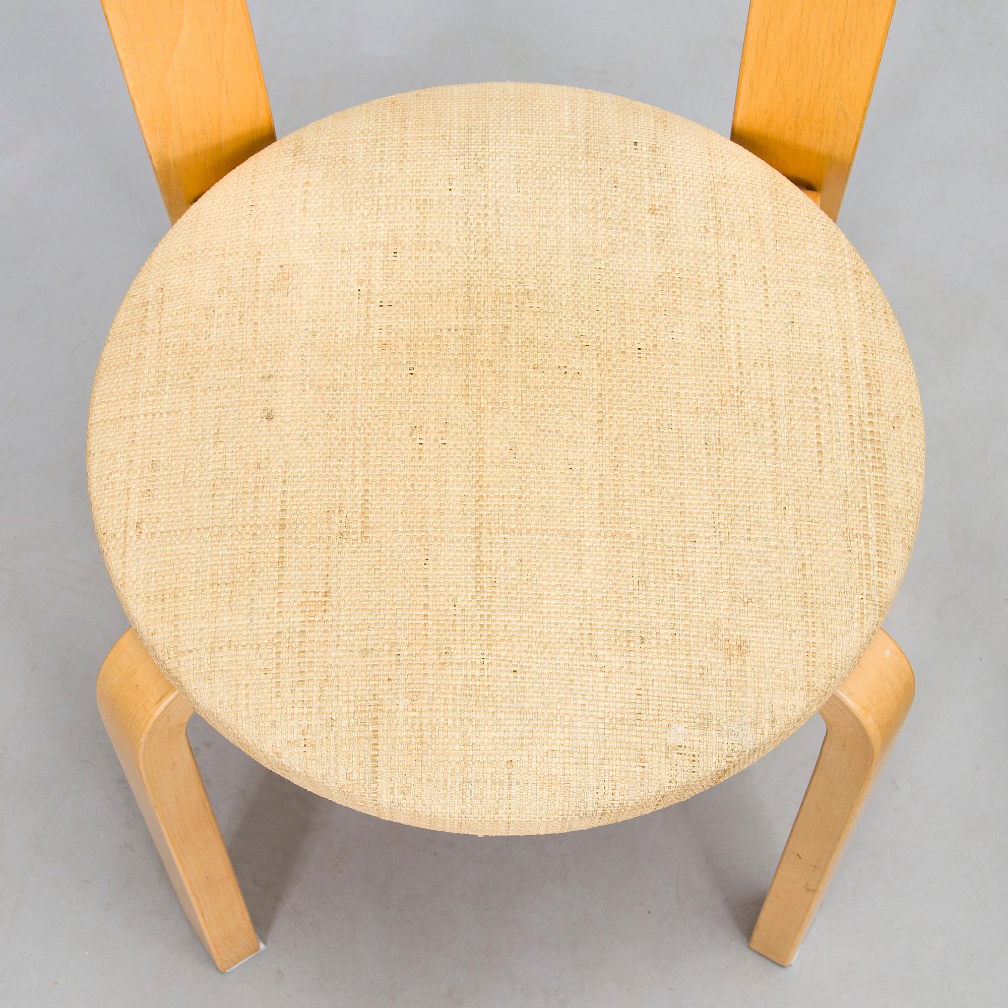 Alvar Aalto, stolar, 4 st, modell 66, Artek 1980-tal.