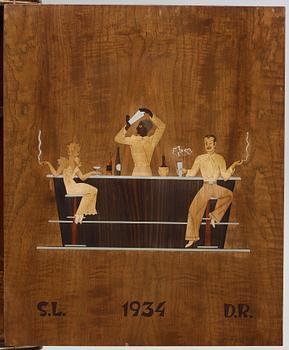 Sture Lindholm, a bar cabinet, executed at Per Jönsson Verkstäder in Stockholm 1934.