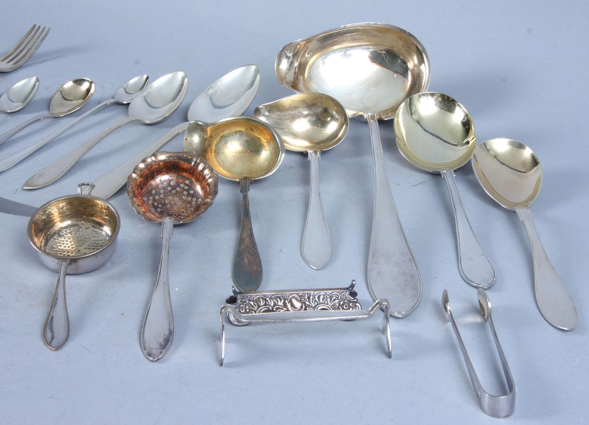 BESTICK, 122 st, nysilver, 1900-tal.