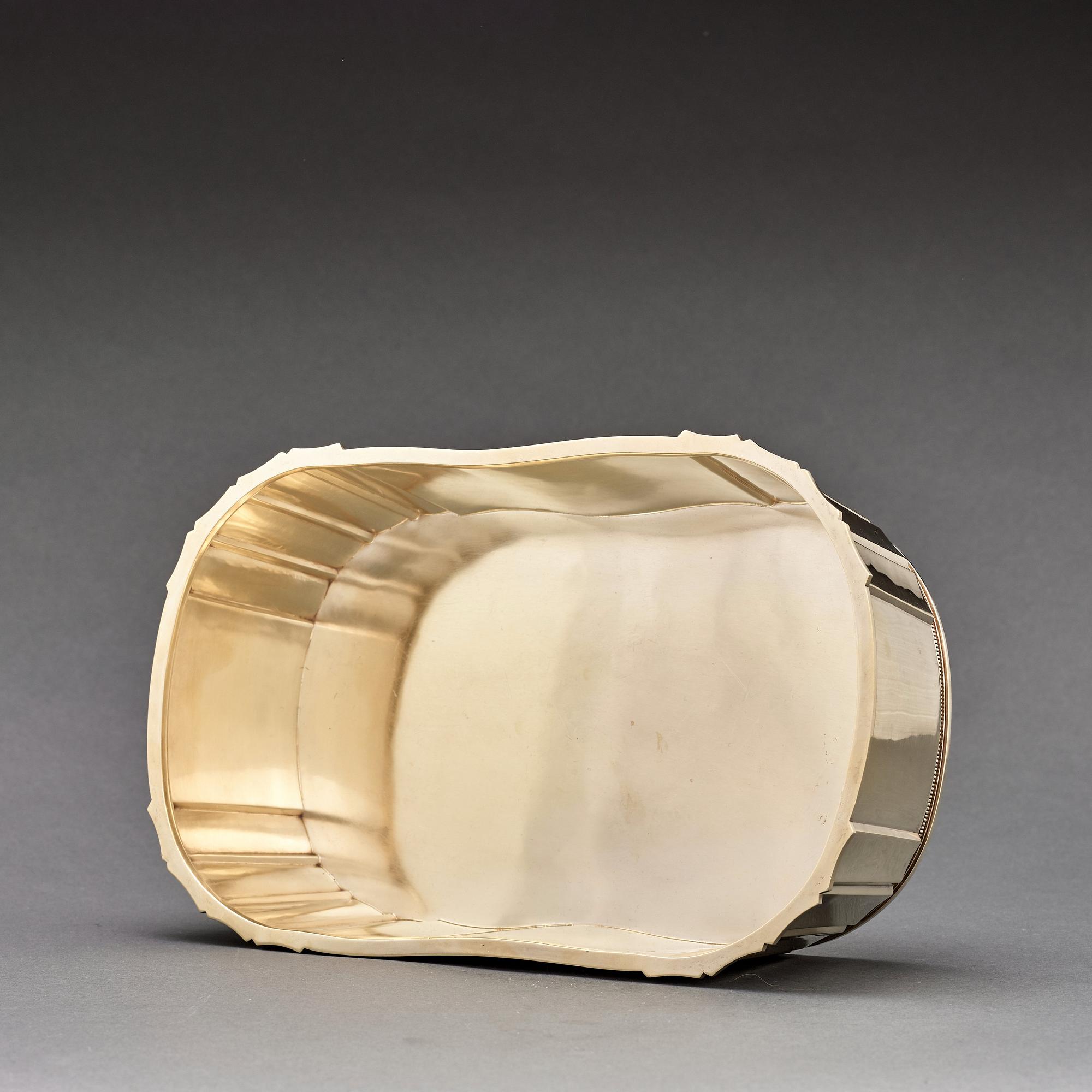 Atelier Borgila, a sterling silver gilt centerpiece, Stockholm 1946.