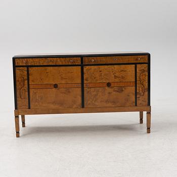 A birch veneered sideboard, Swedish Grace, 1930s.