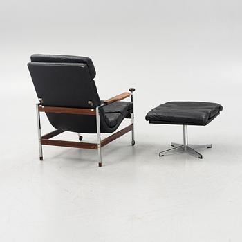 Eric Merthen, a 'Kronfåtöljen' easy chair with footrest, AB Dahléns Fåtöljindustri, Dalum, the model designed 1967.