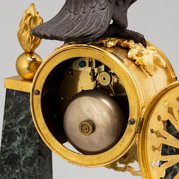 An Empire style table clock, late 19th century.