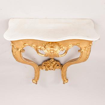 SPEGEL samt KONSOLBORD, rokokostil, sent 1800-tal.