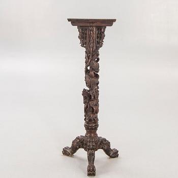 A Chinese wooden pedestal from Shanghai around 1900.