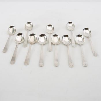 Wiwen Nilsson, teaspoons 11 pcs. silver Lund 1930s/40s.