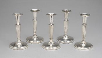LJUSSTAKAR, 5 st, sterling silver, C.G. Hallberg 1932-1937.