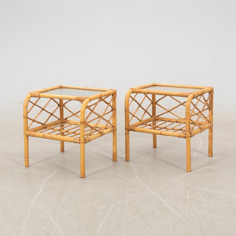 Bedside tables, a pair, mid/second half of the 20th century.