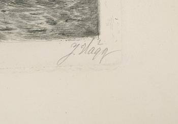 JACOB HÄGG, etsning, signerad och daterad i plåten 1913, samt signerad med blyerts.