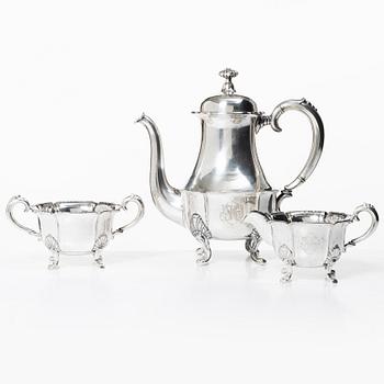 Kaffeservis, 3 delar, silver, Dahlström och Co, Örebro 1935.