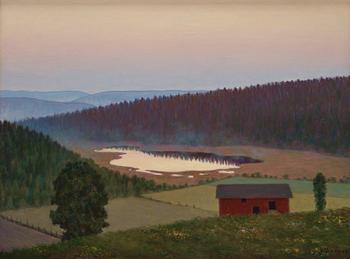 684. Hilding Werner, Skymningslandskap.