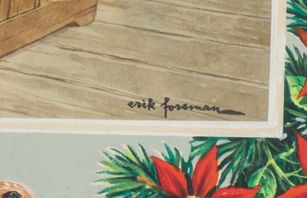 Erik Forsman, akvarell/gouache, signerad.