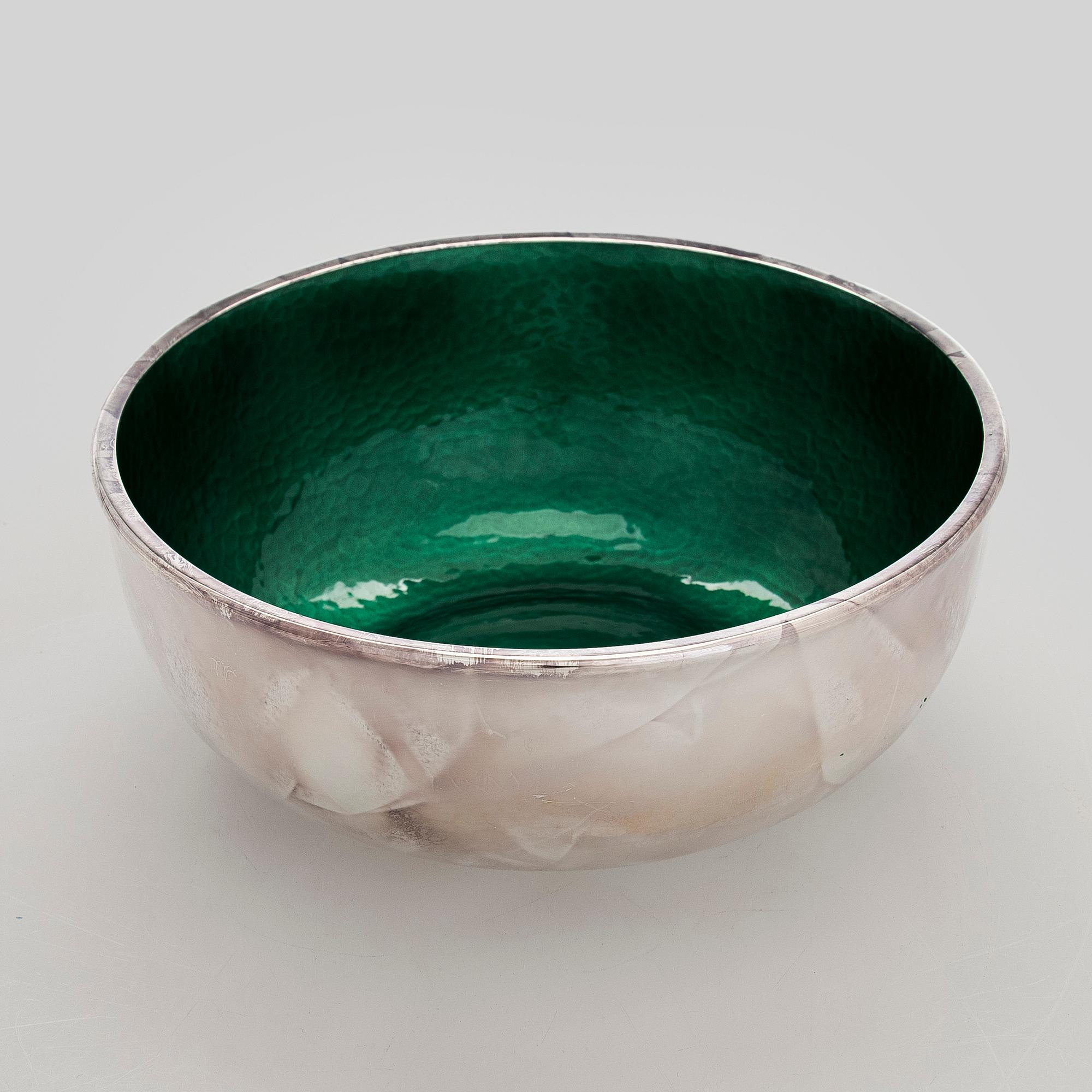 A sterling silver and enamel bowl, maker's mark of A. Tillander, Turku 2005.