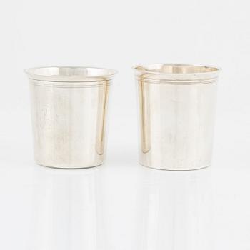 Two French Silver Beakers, 19th century.