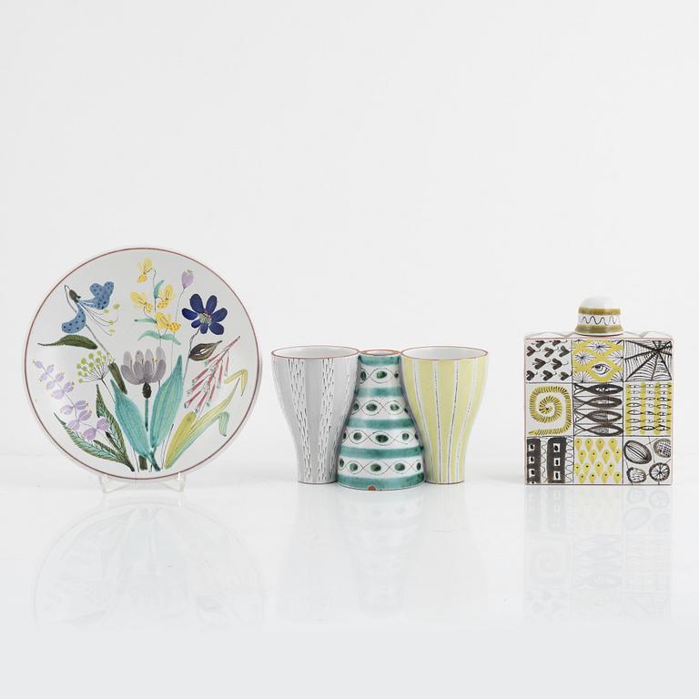 Stig Lindberg, fajanser, 3 st, Gustavsberg Studio.