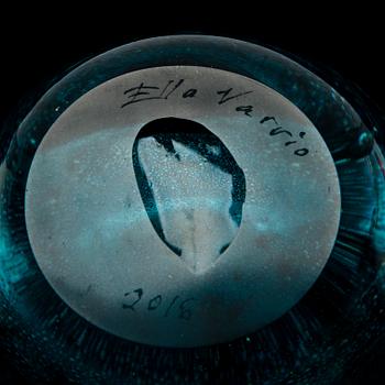 ELLA VARVIO, A glass vase/ sculpture, signed Ella Varvio 2016.