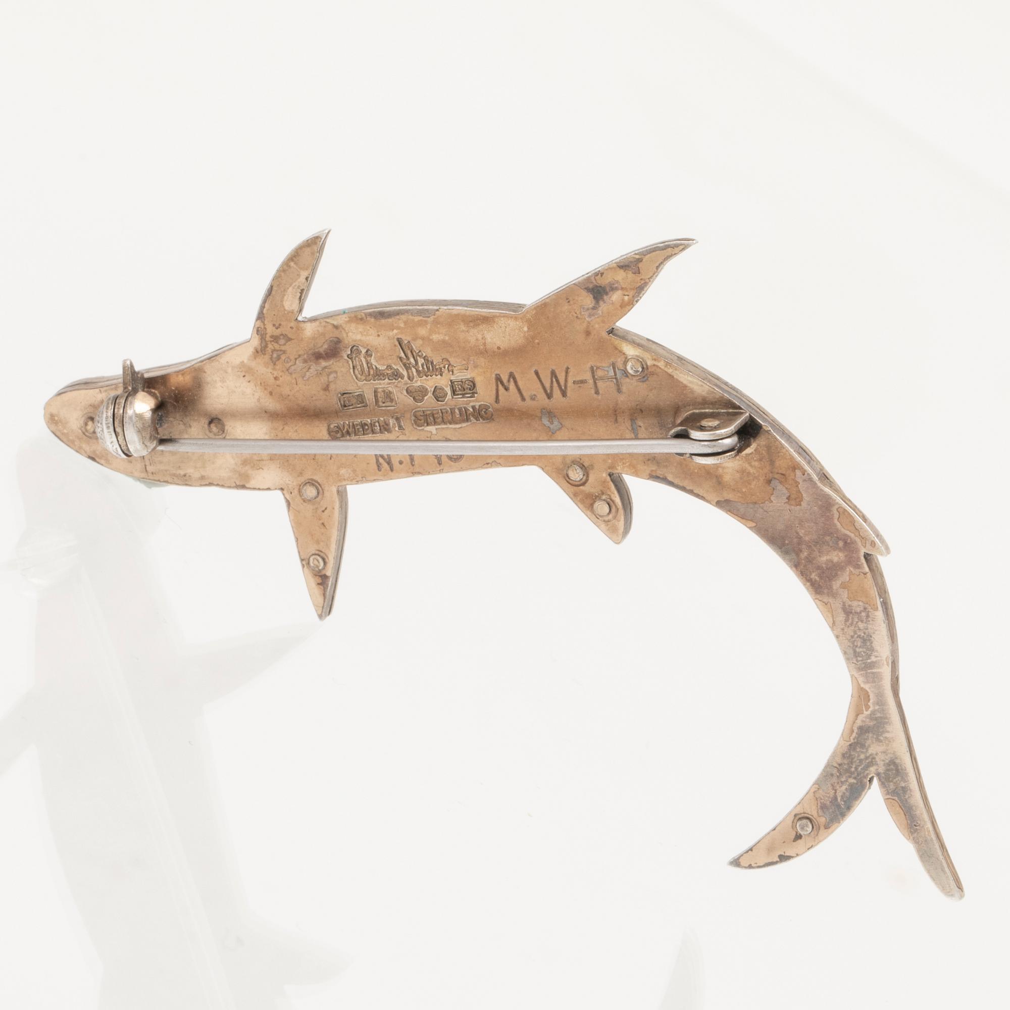 A sterling silver brooch by Wiwen Nilsson Lund 1955.
