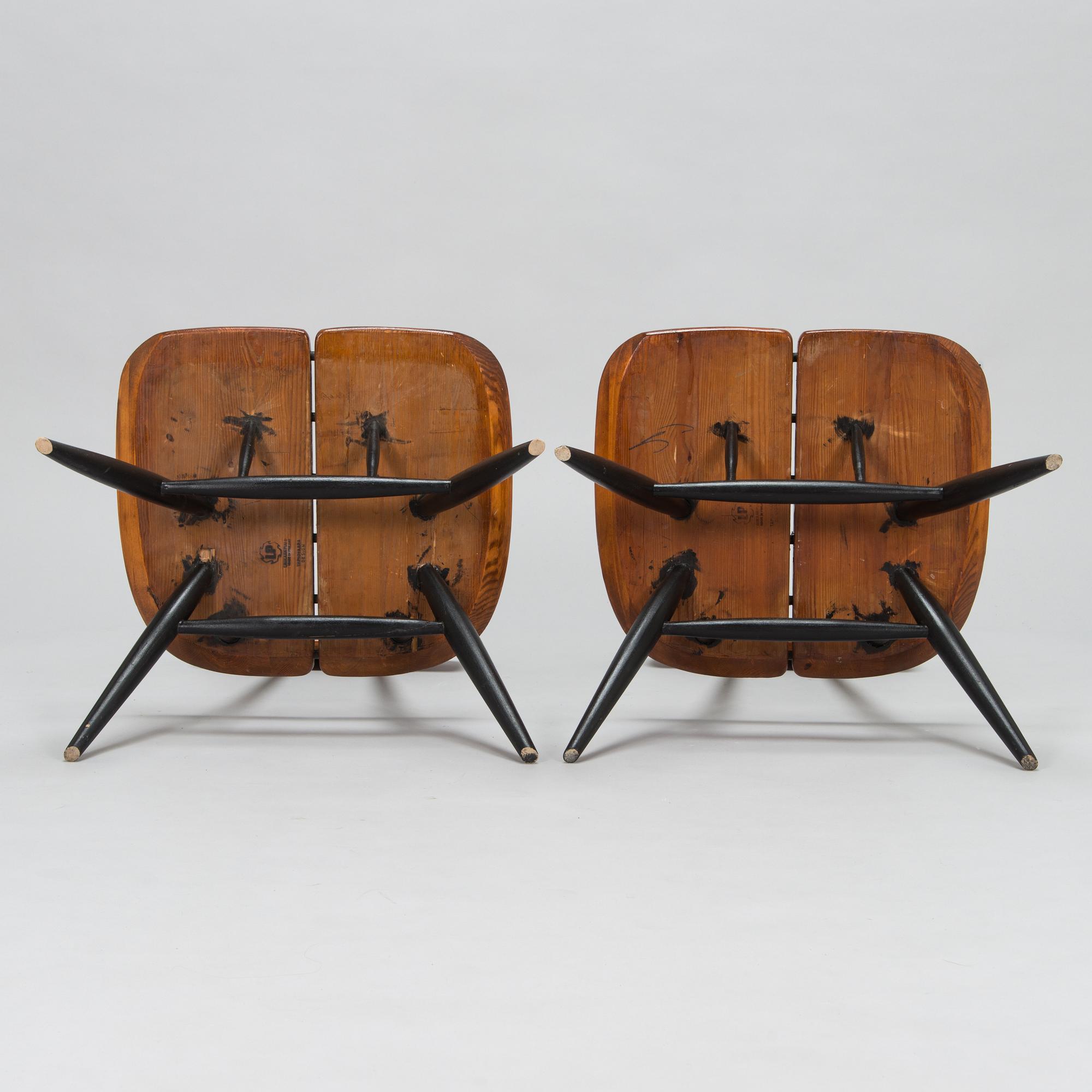 Ilmari Tapiovaara, stolar, 2 st, "Pirkka Lounge chair", Laukaan Puu, 1960-tal.