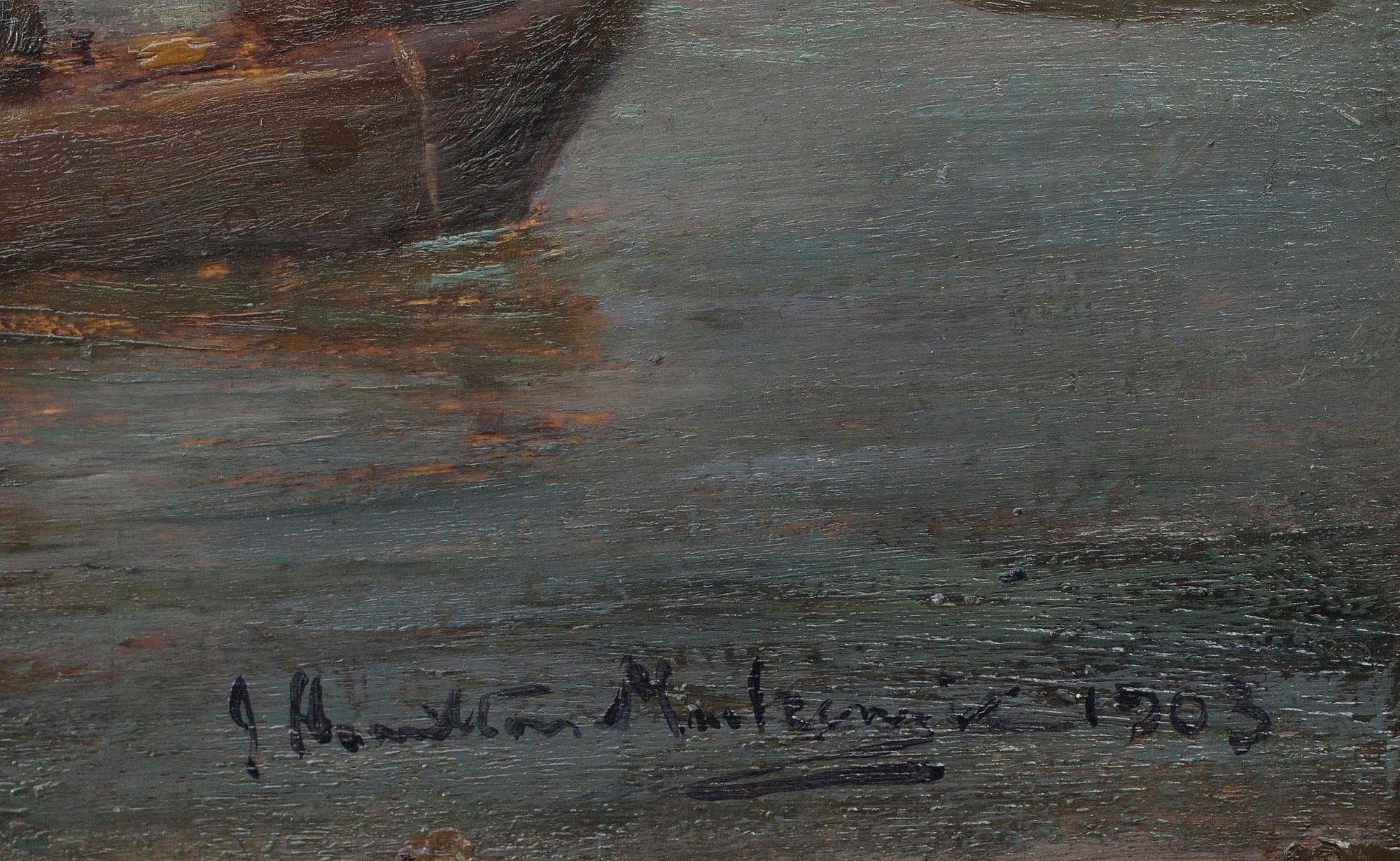 JAMES HAMILTON MACKENZIE, öljy levylle, signeerattu ja päivätty 1903.