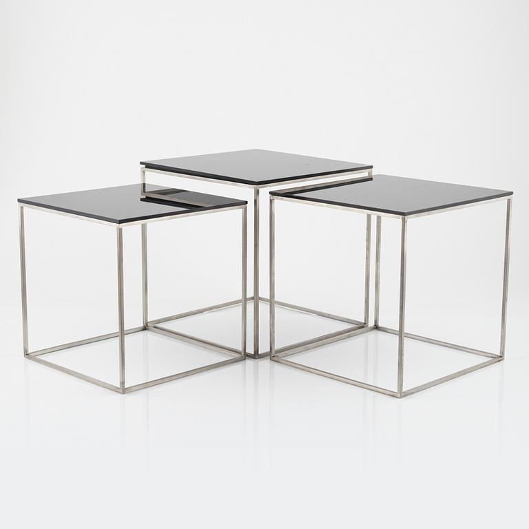 Poul Kjaerholm, a three-piece 'PK-71' nesting table, Fritz Hansen, Denmark, 2016.