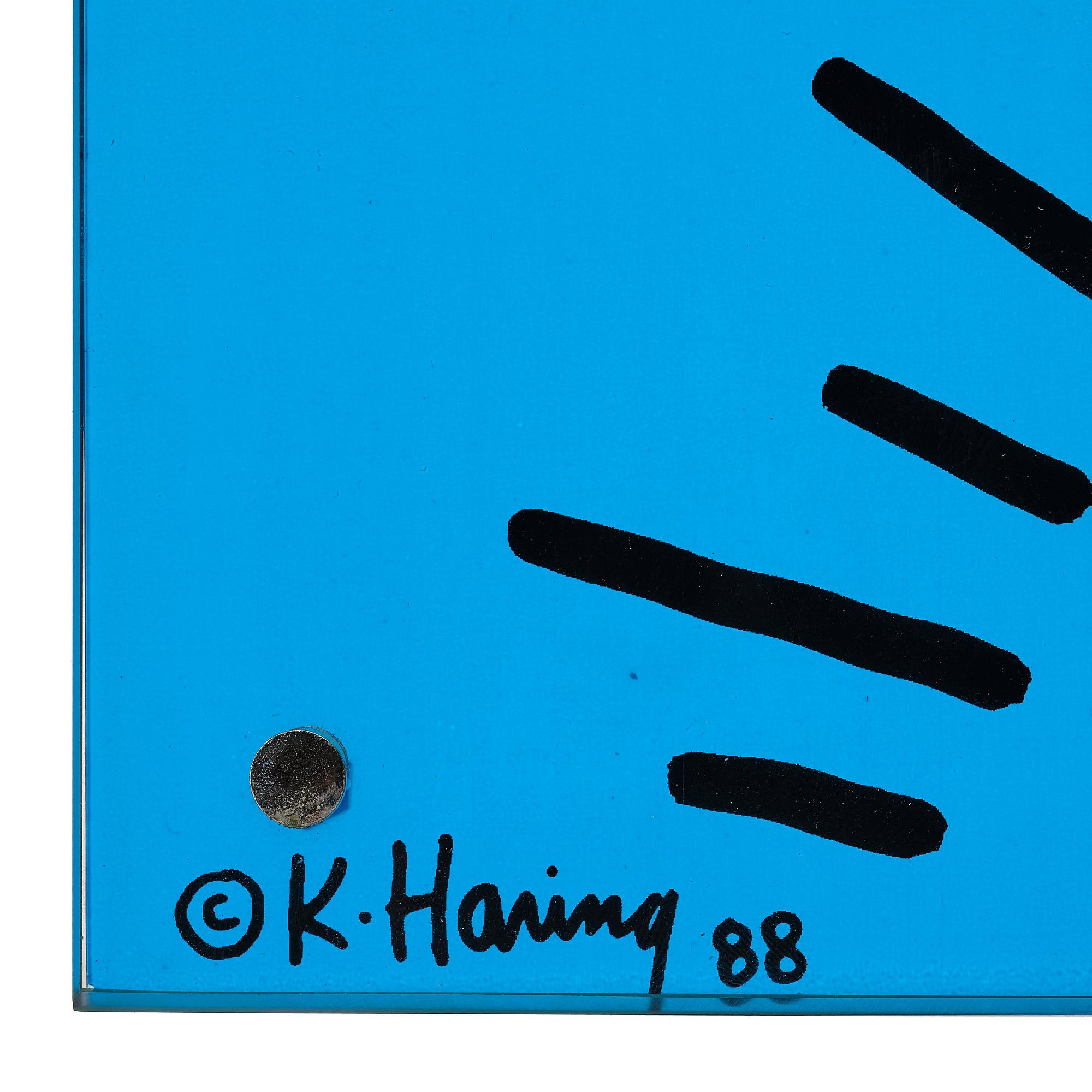 Keith Haring, & Toshiyuki Kita, a pair of table lamps / sculptures, Kreon, Germany, 1988.