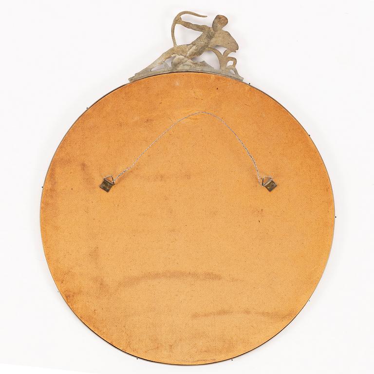 A Swedish grace mirror, pewter, 1920-30's.
