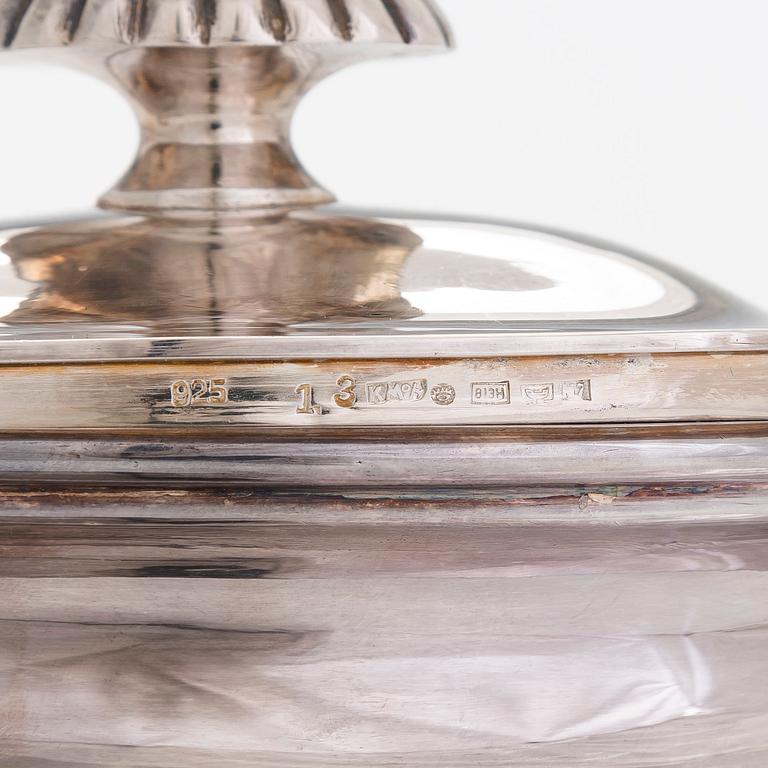 A three-piece silver coffee set, Germany 20th century, Finnish control marks stamped in 1966.