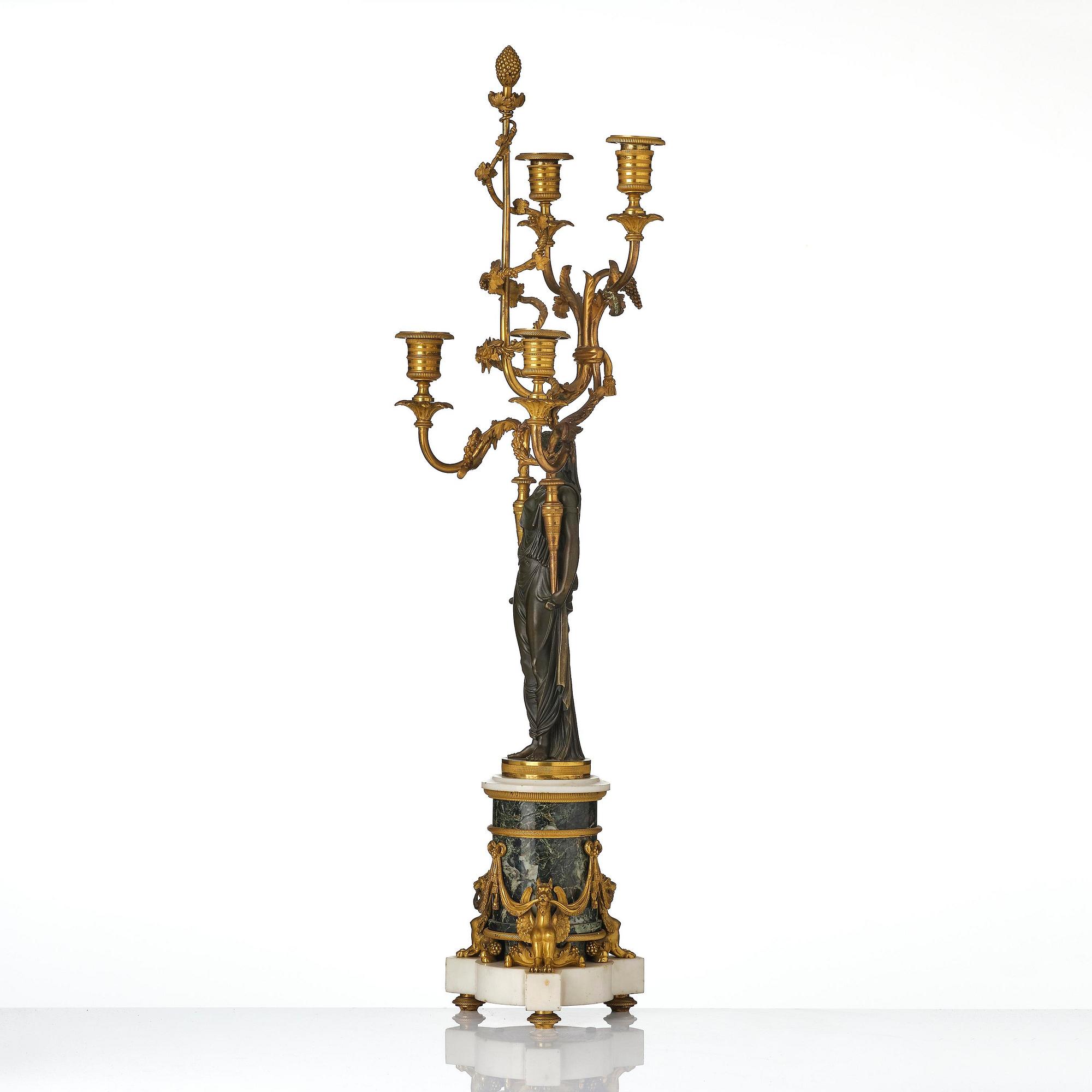 Kandelaber, för fyra ljus, Parisarbete, François Rémonds art, 1700-talets slut, Louis XVI.