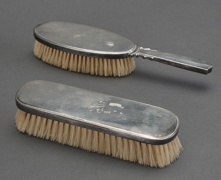 TOALETTSET, silver, 3 delar, Georg Jensen, 1900-tal.