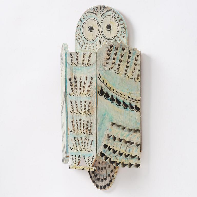 Gérard Rigot, a painted and carved oak wall cabinet, exectued in his studio, France, second half of the 20th century.