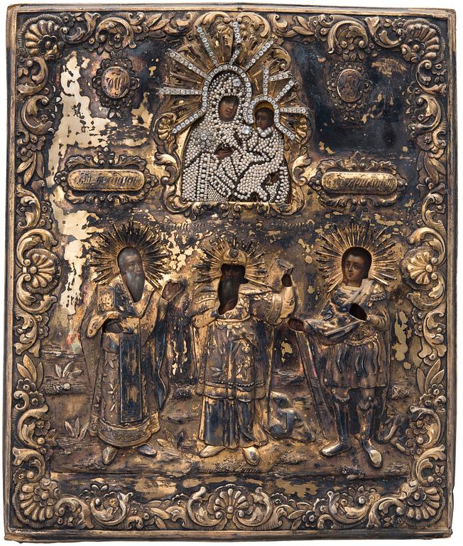 A Russian icon, master Vasily Kovalevsky, Moscow 1842.