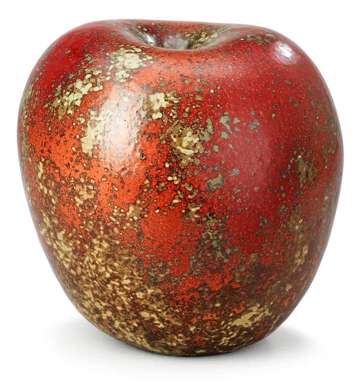 A Hans Hedberg faience apple, Biot, France.