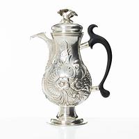 A silver coffee pot. Probably Northern Germany/Denmark, 18th Century.