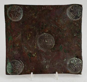 MYNT, koppar, 2 daler silvermynt, 1728.