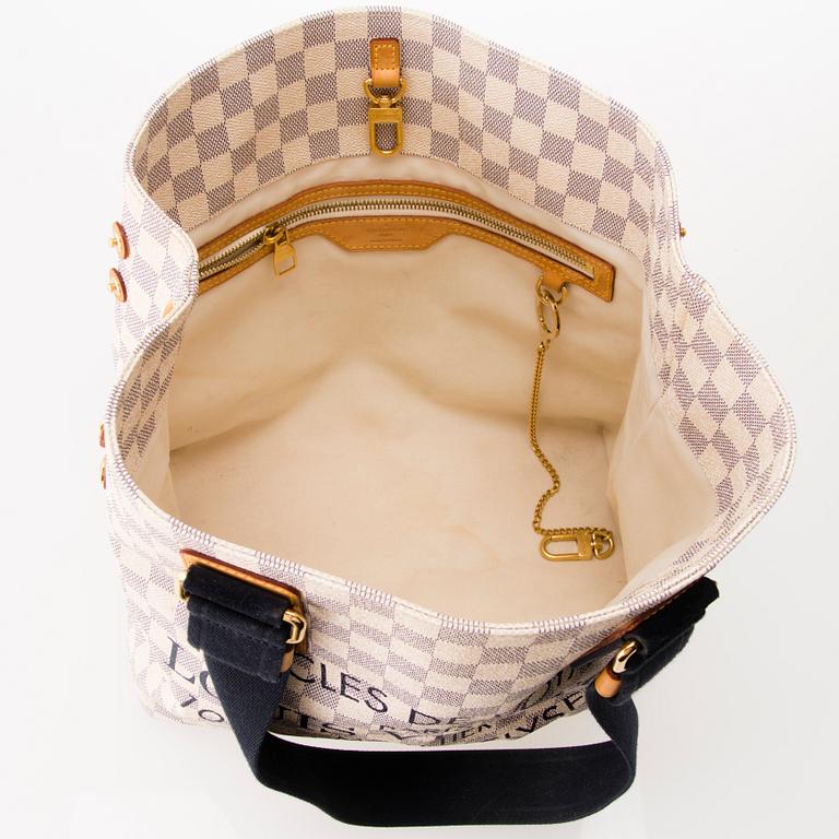 LOUIS VUITTON Damier Azur Articles de Voyage Tote Bag.