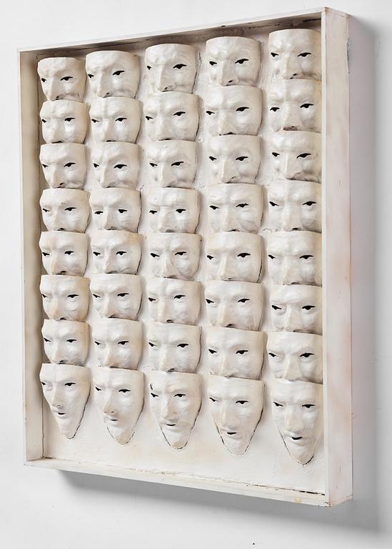 Albert Johansson, blandteknik och assemblage. Signerad och daterad 1970 a tergo.