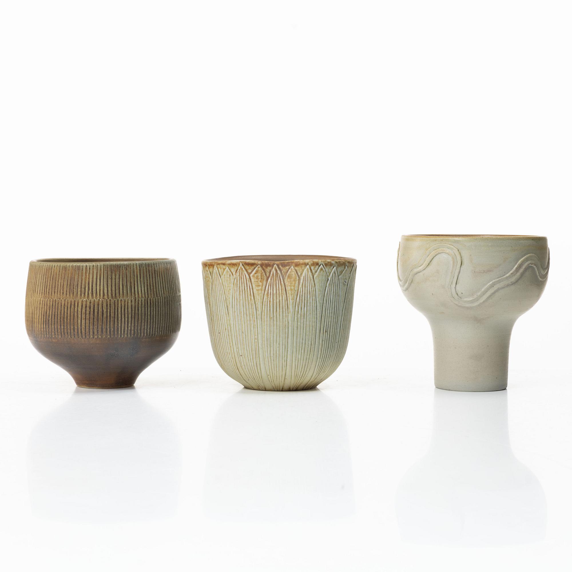Edgar Böckman, a vase, a pot and a bowl.