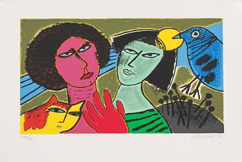 BEVERLOO CORNEILLE, färgserigrafier, 2 st, signerade och numrerade E/A resp 176/200, daterade '96.