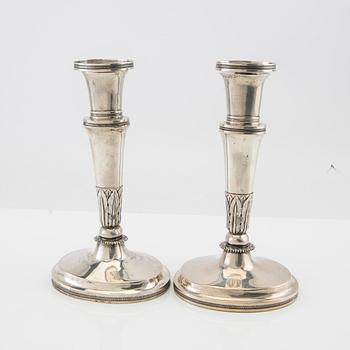 Candlesticks, 1 pair, silver, late 19th century.