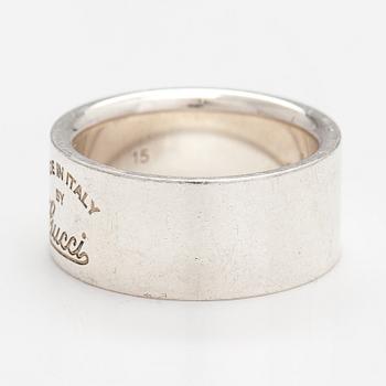 Gucci, A pair of earrings, bracelet, ring and necklace made of sterling silver. Marked Gucci, Made in Italy.